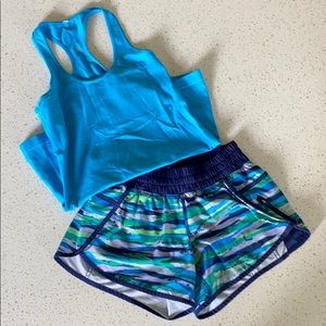 Lululemon tracker shorts and cool racer back tank